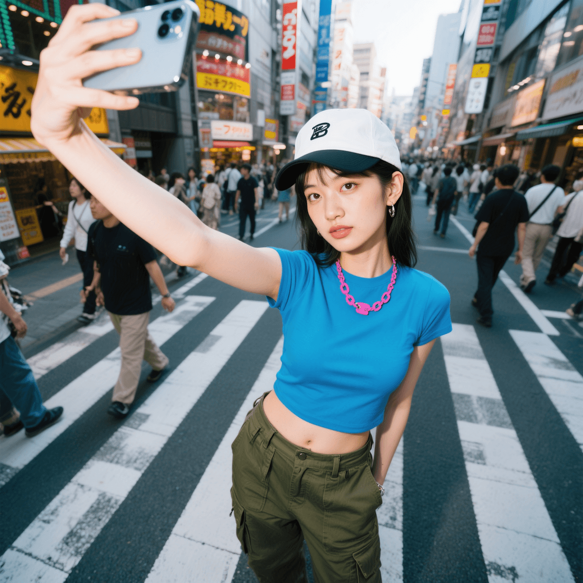Girl selfie - AI image editing example