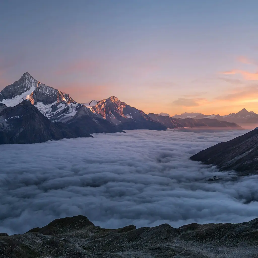 Mountain cloud sea scenery - AI image editing example